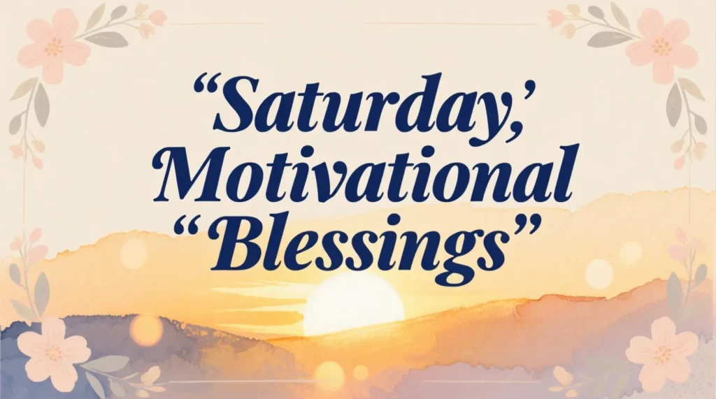 Saturday Motivational Blessings