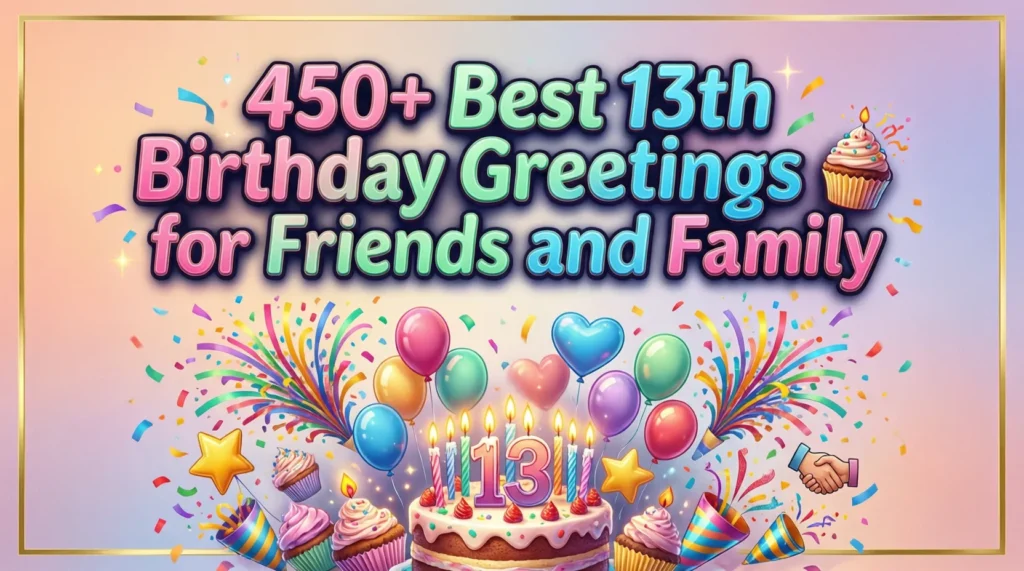 450+ Best 13th Birthday Greetings 🎂 for Friends and Family