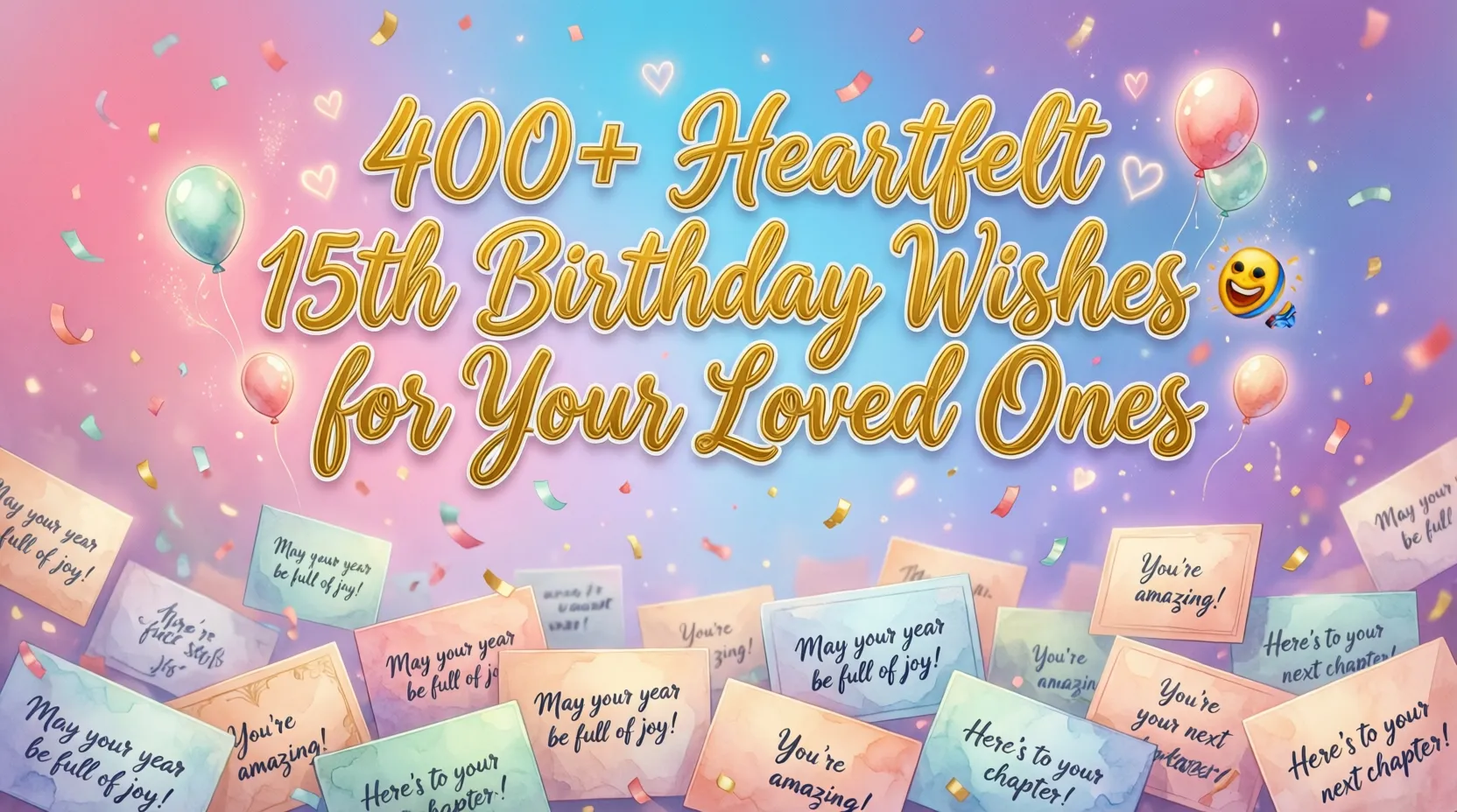 You are currently viewing 400+ Heartfelt 15th Birthday Wishes 🎉 for Your Loved Ones