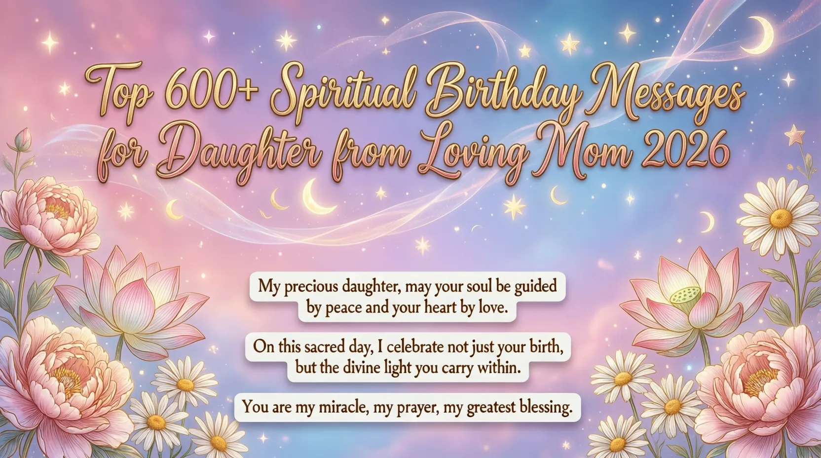 Read more about the article Top 600+ Spiritual Birthday Messages for Daughter from Loving Mom 2026