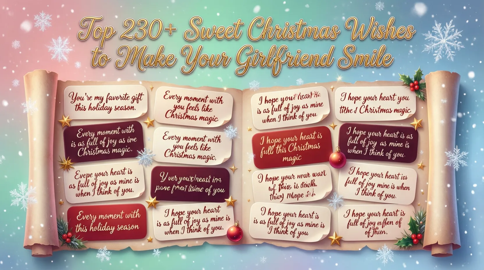 You are currently viewing Top 230+ Sweet Christmas Wishes to Make Your Girlfriend Smile