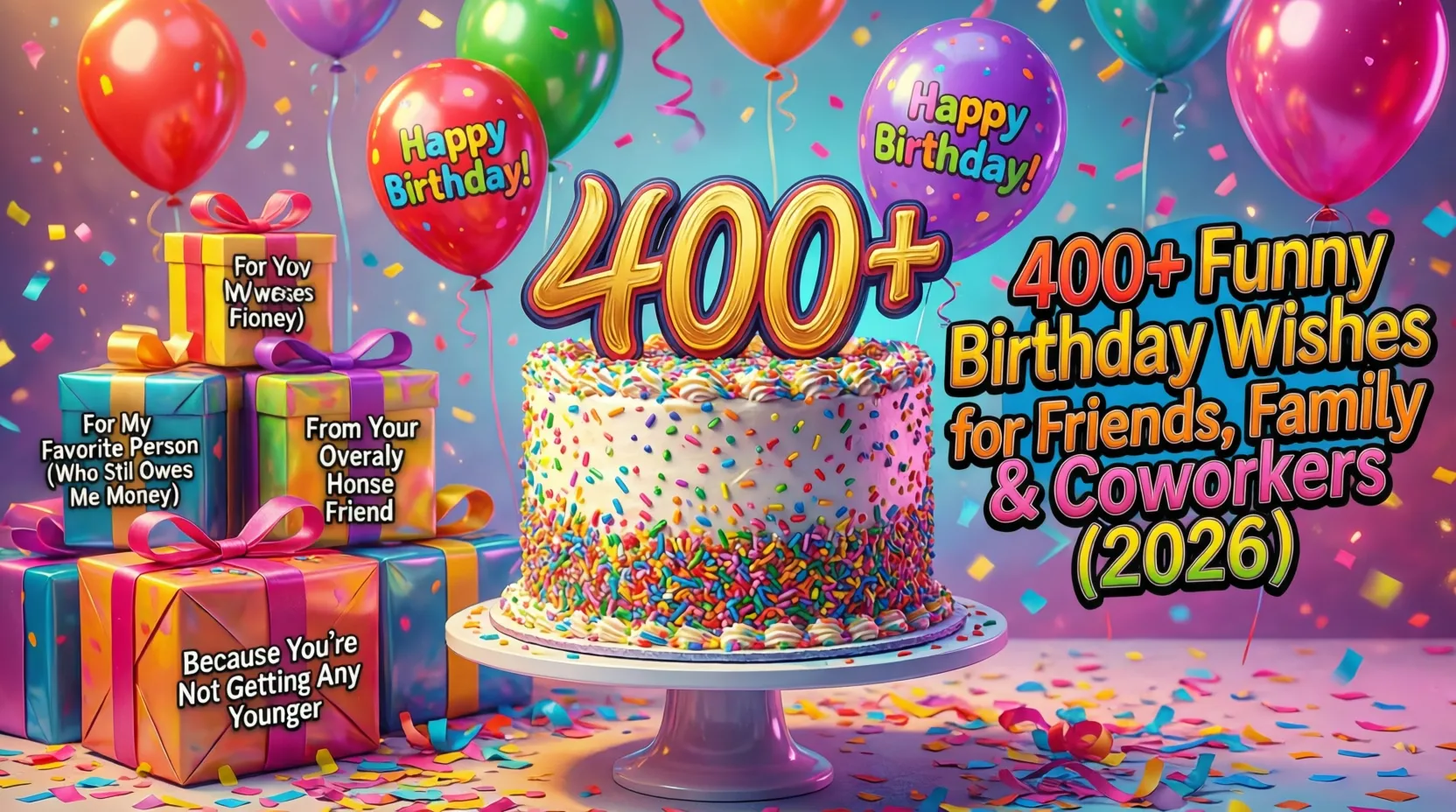 Read more about the article 🎂 400+ Funny Birthday Wishes for Friends, Family & Coworkers (2026)