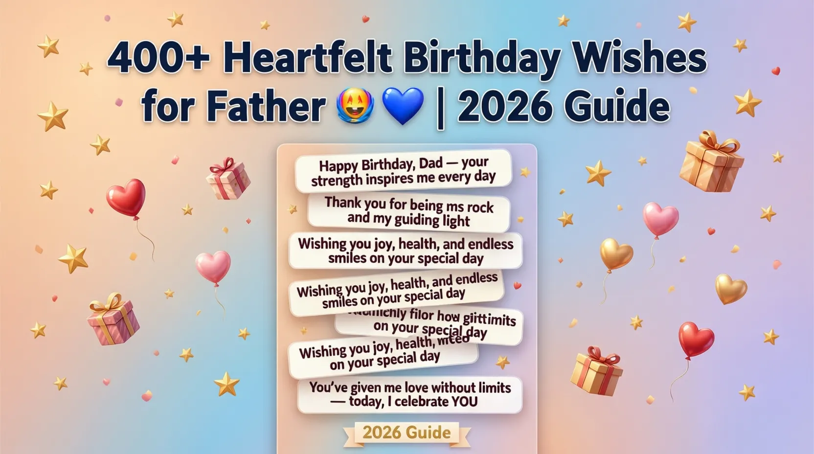 You are currently viewing 400+ Heartfelt Birthday Wishes for Father 🎉💙 | 2026 Guide