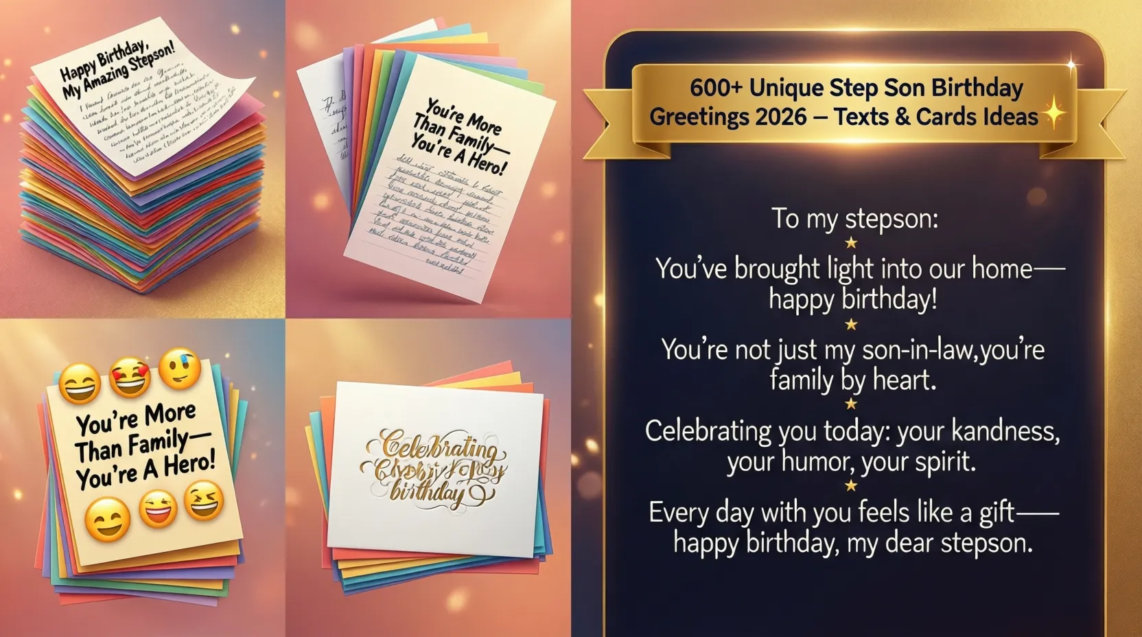 Read more about the article 600+ Unique Step Son Birthday Greetings 2026 – Texts & Cards Ideas ✨