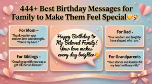 Read more about the article 444+ Best Birthday Messages for Family to Make Them Feel Special 💖🎉 in 2026