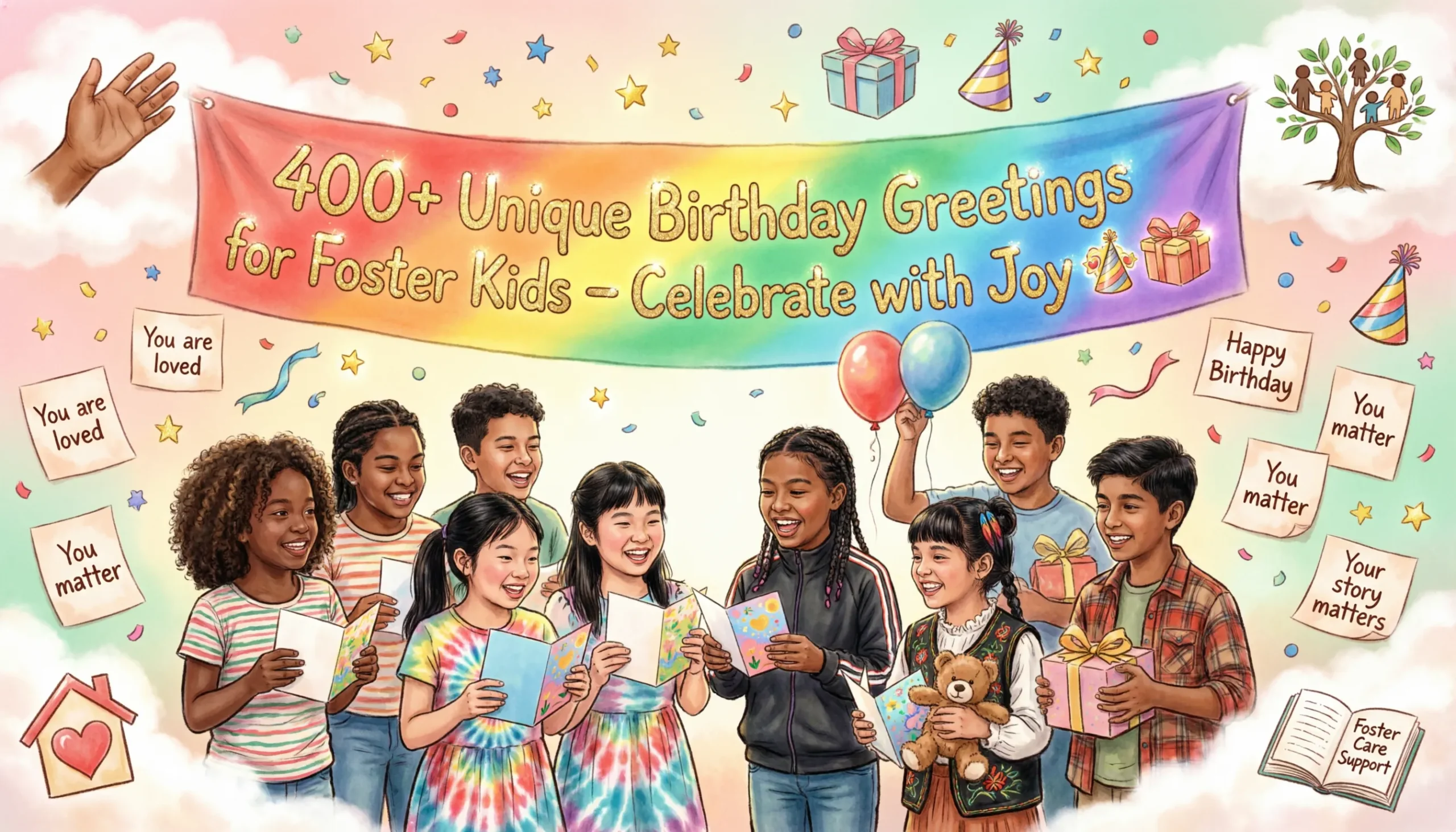 You are currently viewing 400+ Unique Birthday Greetings for Foster Kids – Celebrate with Joy 🥳🎁