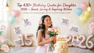 Read more about the article Top 430+ Birthday Quotes for Daughter 2026 – Sweet, Loving & Inspiring Wishes