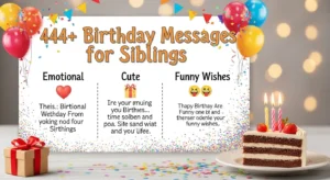 Read more about the article 444+ Birthday Messages for Siblings 🎂 Emotional, Cute & Funny Wishes