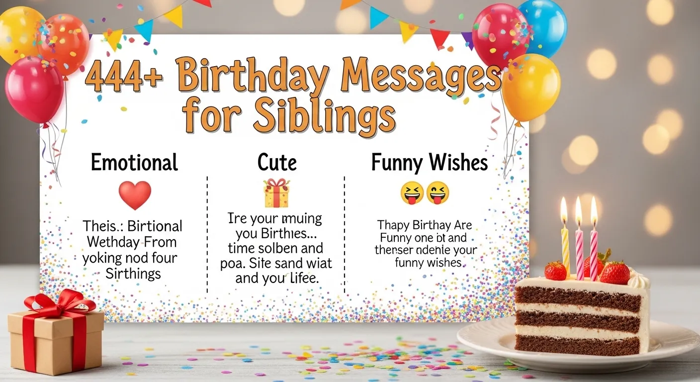 You are currently viewing 444+ Birthday Messages for Siblings 🎂 Emotional, Cute & Funny Wishes