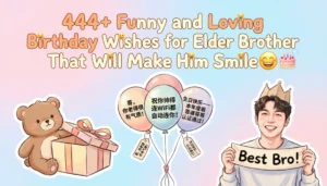 Read more about the article 444+ Funny and Loving Birthday Wishes for Elder Brother That Will Make Him Smile 😂🎂