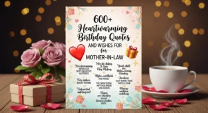 Read more about the article 600+ Heartwarming Birthday Quotes and Wishes for Mother-in-Law ❤️🎁