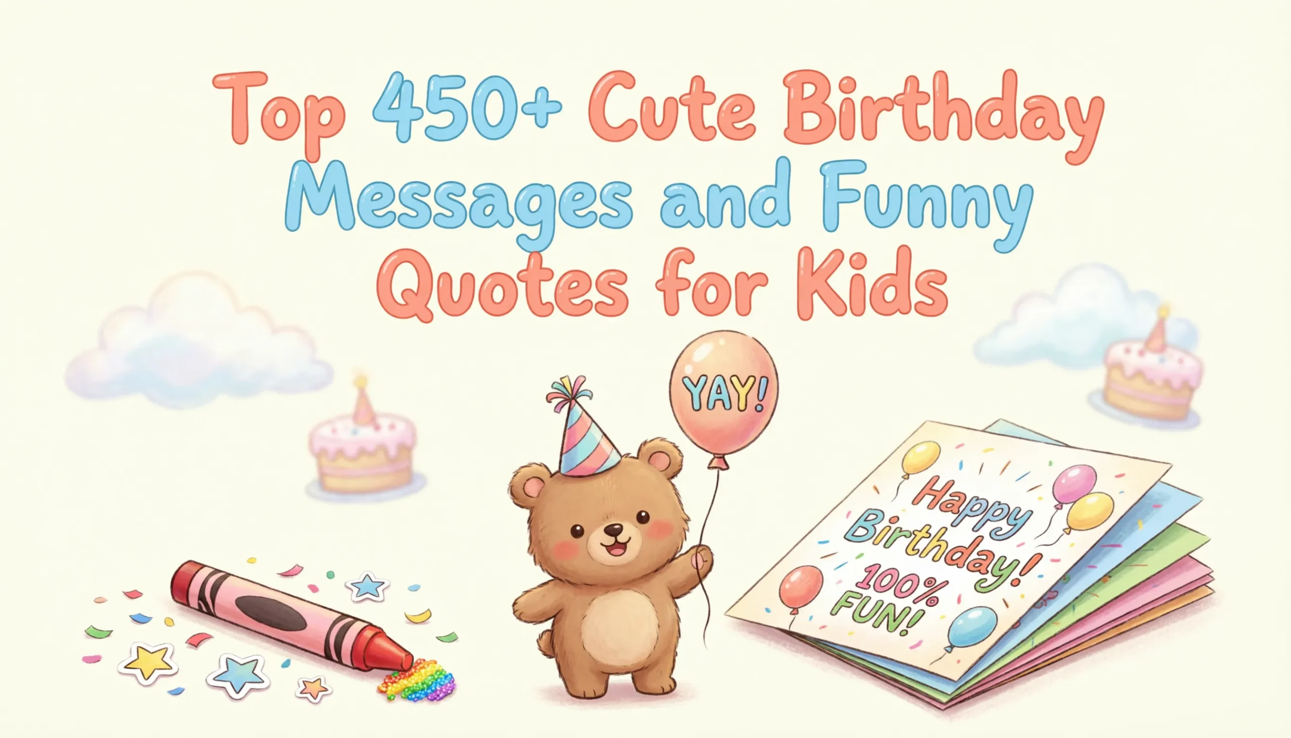 You are currently viewing Top 450+ Cute Birthday Messages and Funny Quotes for Kids