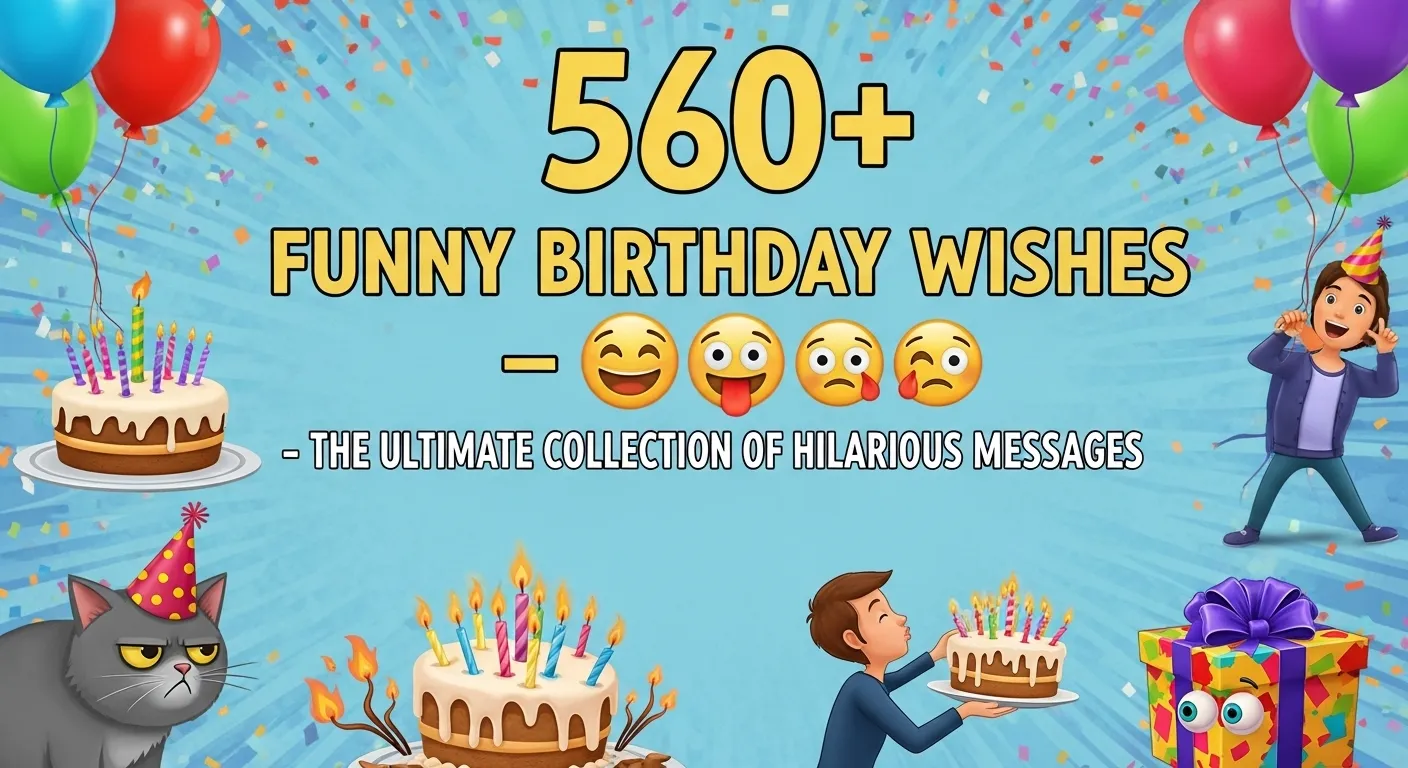 You are currently viewing 560+ Funny Birthday Wishes 😂 – The Ultimate Collection of Hilarious Messages