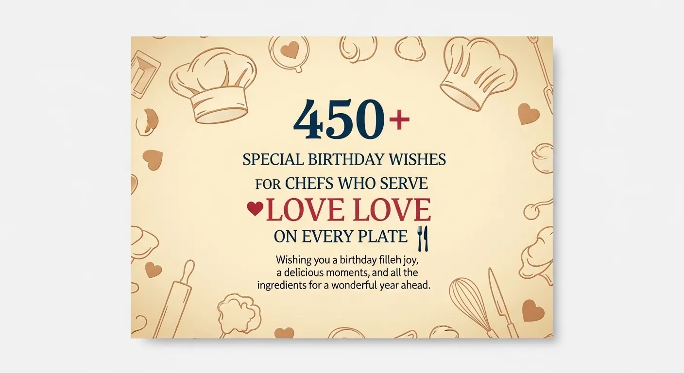 You are currently viewing 450+ Special Birthday Wishes for Chefs Who Serve Love on Every Plate ❤️🍽️