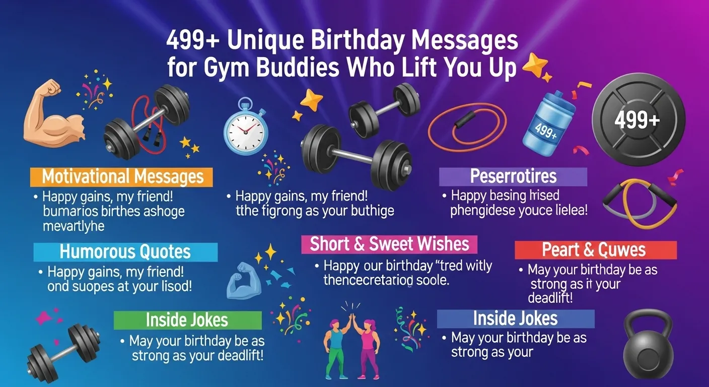 You are currently viewing 499+ Unique Birthday Messages for Gym Buddies Who Lift You Up 🏋️‍♀️✨