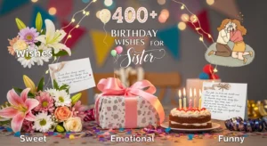 Read more about the article 400+ Best Birthday Wishes for Sister 💐 | Sweet, Emotional & Funny Lines
