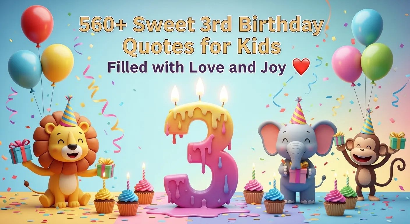 You are currently viewing 560+ Sweet 3rd Birthday Quotes for Kids Filled with Love and Joy 🎉