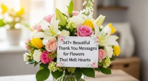 Read more about the article 💐 347+ Beautiful Thank You Messages for Flowers That Melt Hearts 🌷