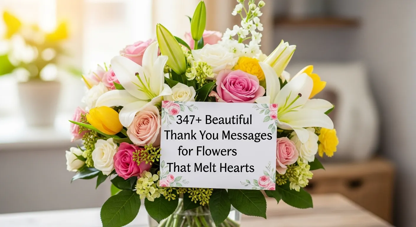 Read more about the article 💐 347+ Beautiful Thank You Messages for Flowers That Melt Hearts 🌷
