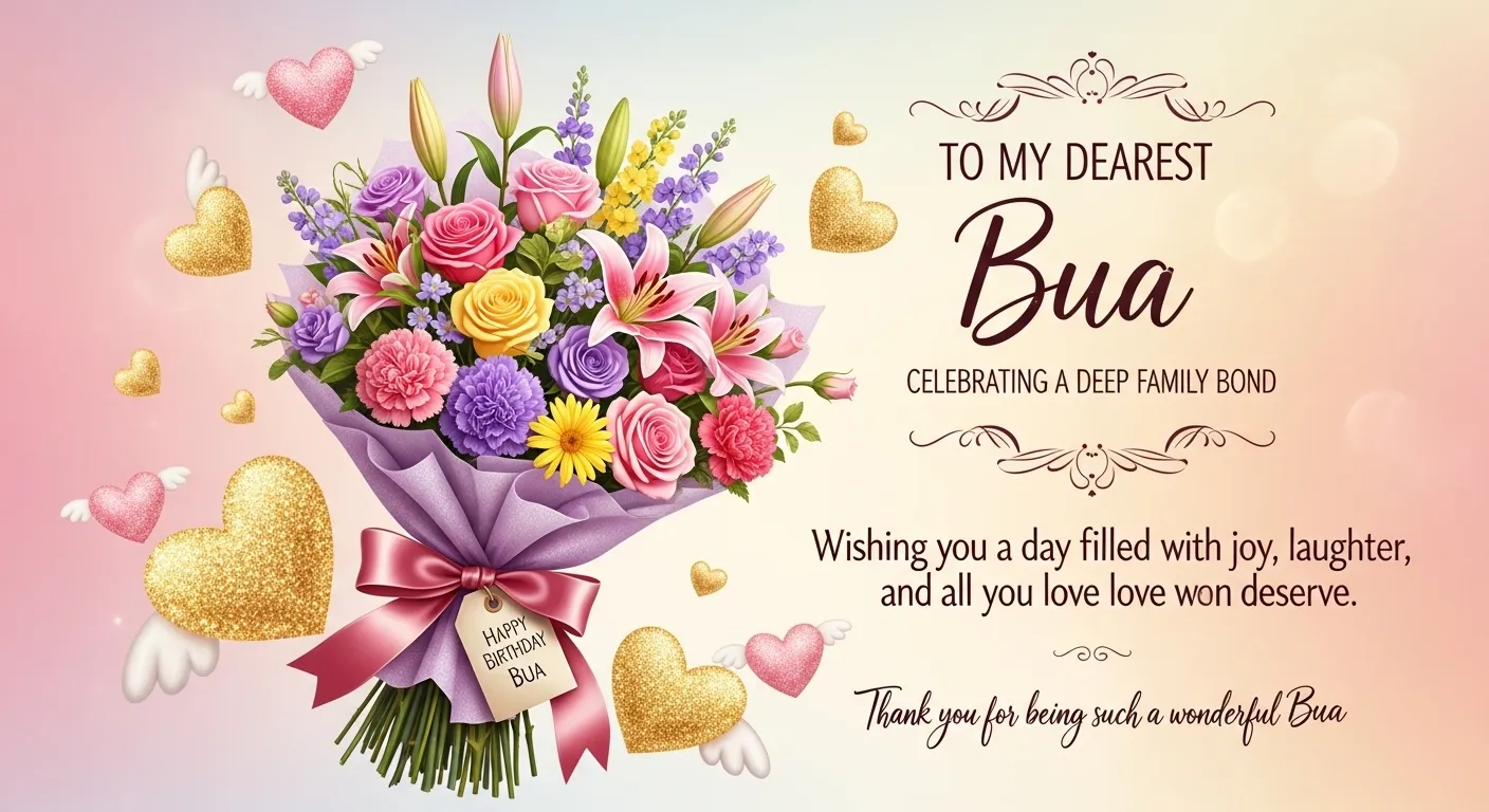 You are currently viewing 500+ Unique Birthday Wishes for Bua That Express Deep Family Bond 💐💖