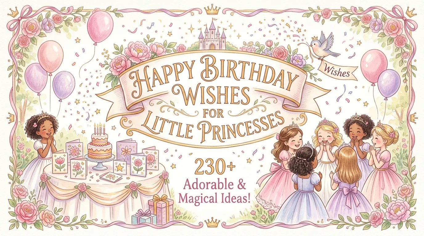You are currently viewing 230+ Adorable Happy Birthday Wishes for Little Princesses 🌸🎈