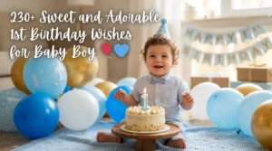 Read more about the article 230+ Sweet and Adorable 1st Birthday Wishes for Baby Boy 🎈💙